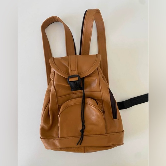 Handbags - Genuine Leather cognac Backpack